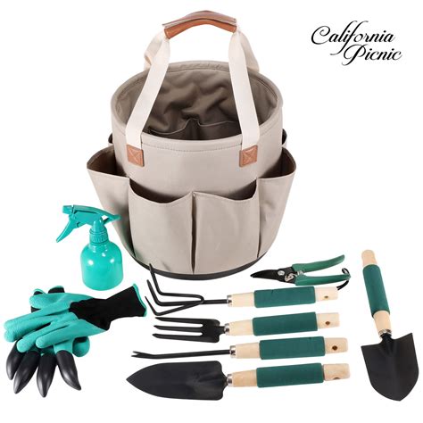 Garden Tools Set Garden Tote | 9 Piece Garden Tool Set | Digging Claw ...