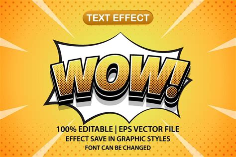 wow 3d editable text effect 4690166 Vector Art at Vecteezy