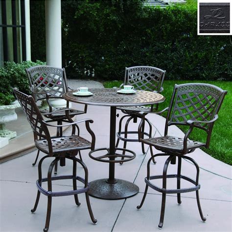 Darlee 5-Piece Sedona Cast Aluminum Patio Bar-Height Set at Lowes.com