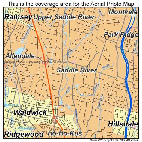 Aerial Photography Map of Saddle River, NJ New Jersey