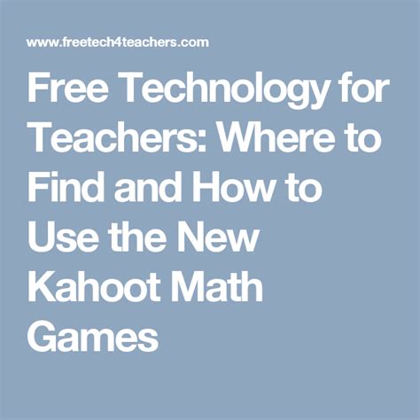 Free Technology for Teachers: Where to Find and How to Use the New ...