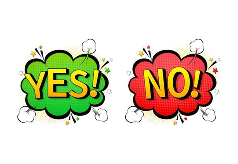 Premium Vector | Yes and no sign illustration Pop style Cartoon icon on ...