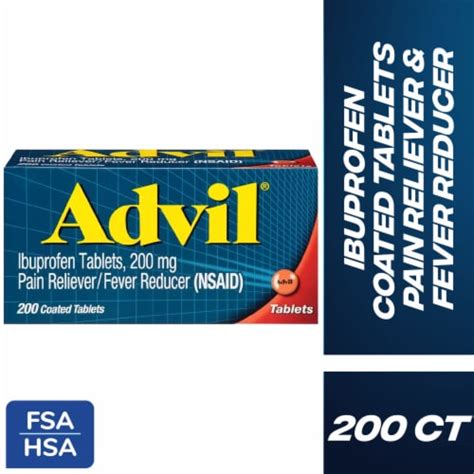 Advil Pain Reliever and Fever Reducer Ibuprofen 200 mg, 200 ct - Fry’s Food Stores