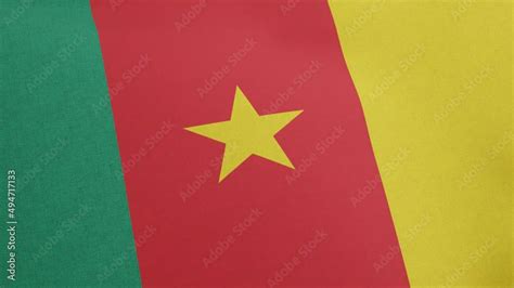 Stockvideon National flag of Cameroon waving original size and colors 3D Render, Cameroonian ...