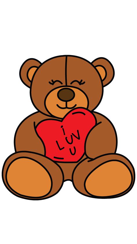 Easy Teddy Bear Valentines Day Drawings Cute - Foto Kolekcija