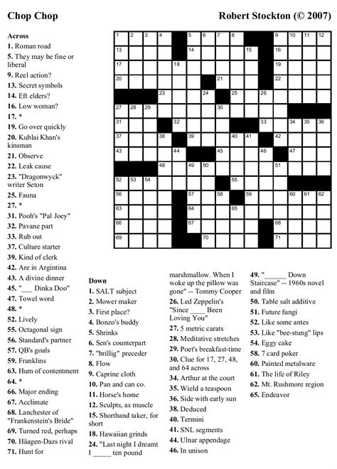 easy crossword puzzles for seniors activity shelter - free large print ...