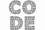 Code Word Coloring Page Graphic By DigitalPapersShop · Creative Fabrica sketch template