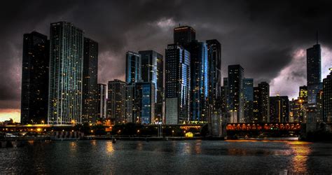 Wide angle photo of concrete high-rise buildings near body of water HD wallpaper | Wallpaper Flare