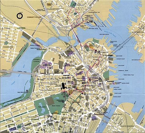 Boston Tourist Map - Tourist Map Of Boston (United States Of America ...