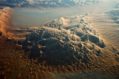 Sand Dunes Aerial View Of Rub Al Khali Desert Stock Photo - Download ...