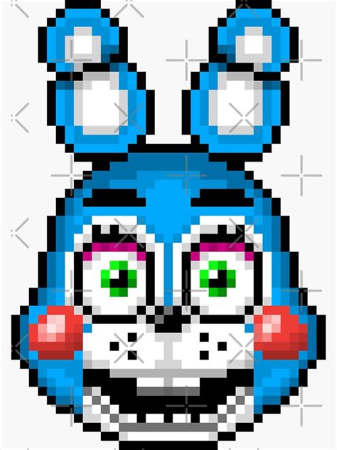 "Five Nights at Freddy's 2 - Pixel art - Toy Bonnie" Sticker by GEEKsomniac | Redbubble