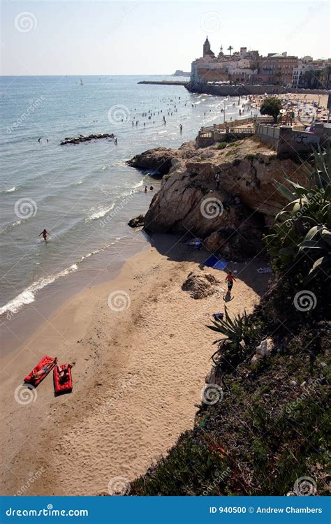 Sitges Beaches stock photo. Image of relax, sandy, sand - 940500