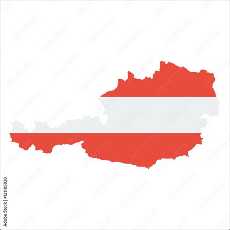 Austria high resolution map with national flag. Flag of the country ...