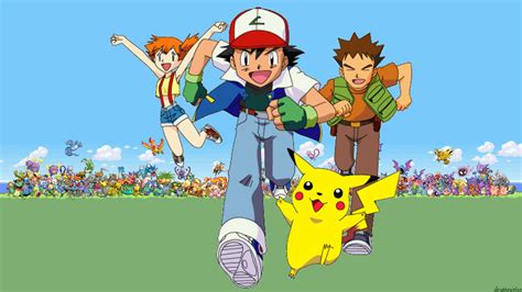 Ash Misty Brock Pikachu Wallpaper by weissdrum on DeviantArt