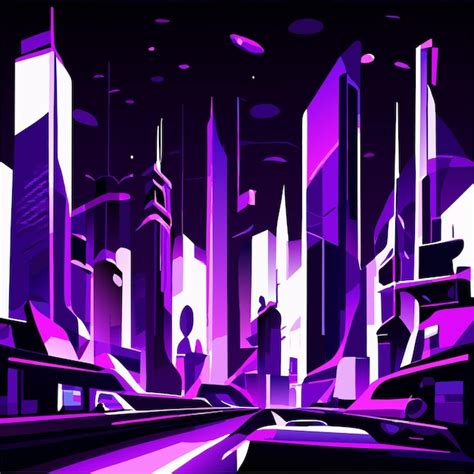 Premium Vector | Flat futuristic night city background