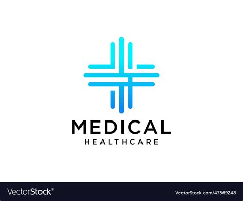 Modern healthcare medical logo blue geometric Vector Image