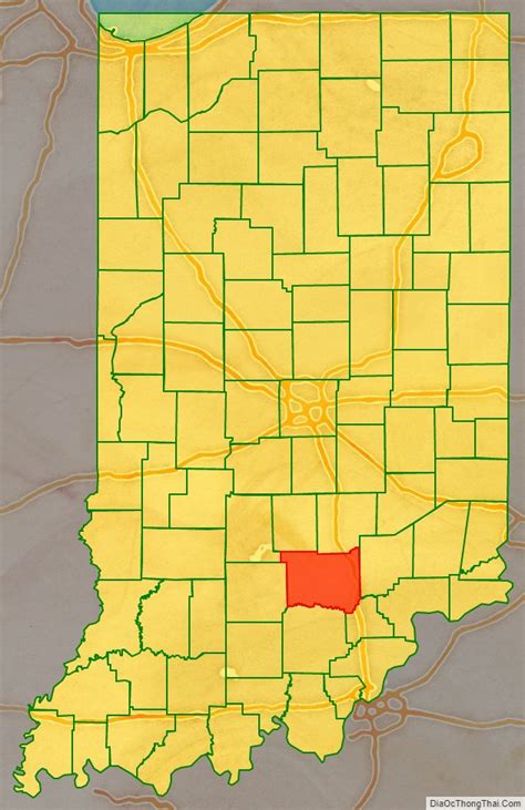 Map of Jackson County, Indiana - Thong Thai Real