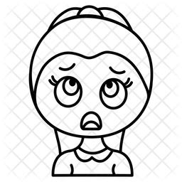 Shocked Girl Icon - Download in Line Style