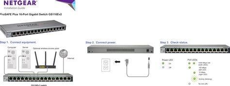 Netgear Gs116Ev2 Quick Start Guide ProSAFE Plus 16 Port Gigabit Switch ...