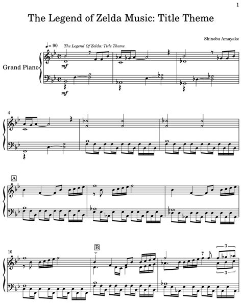 The Legend of Zelda Music: Title Theme - Sheet music for Piano