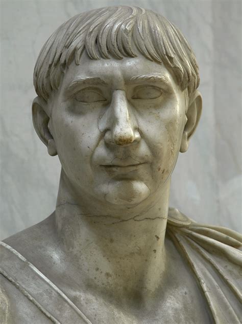 Bust of emperor Trajan. Detail. Rome, Vatican Museums, Chiaramonti Museum, New Wing, 41.