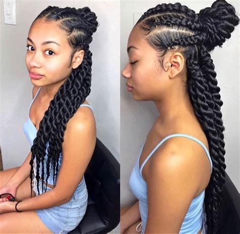 Thick Cornrows Hairstyles, Half Braided Hairstyles, Braided Hairstyles For Black Women, Cornrows ...