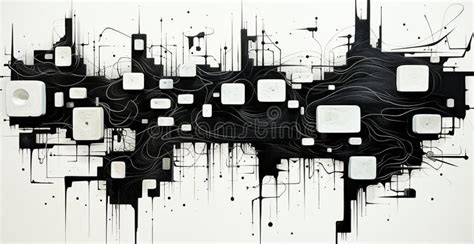 AI Generated Illustration of an Abstract Black White Background Stock ...