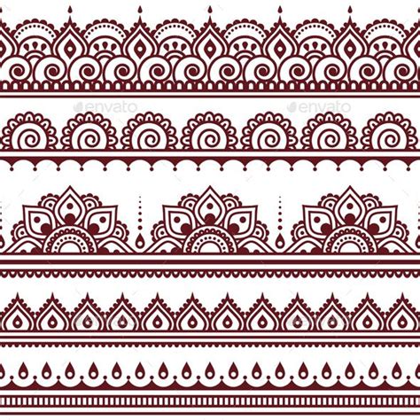 Mehndi Indian Henna Tattoo Brown Seamless Pattern, design elements | Indian henna, Henna ...