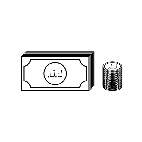 Lebanon Currency Icon Symbol, Lebanese Pound, LBP. Vector Illustration ...