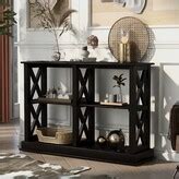 Rasoo Console Table With 3-Tier Open Storage Spaces And "x" Legs, Narrow Sofa Entry Table For ...