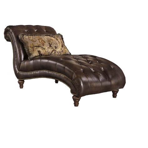 Chaise Lounges Ashley Warm Chocolate | Chaise lounge, Chaise, Chaise ...