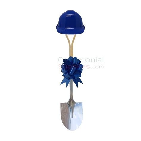 Groundbreaking Shovel Hard Hat And Bow Kit | ceremonialsupplies.com