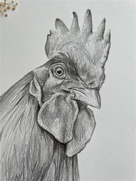 Original Hand Drawn Chicken Drawing Artwork. Black and White - Etsy Australia