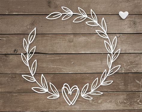 Heart wreath svg Floral wreath svg Laurel wreath Png | Etsy