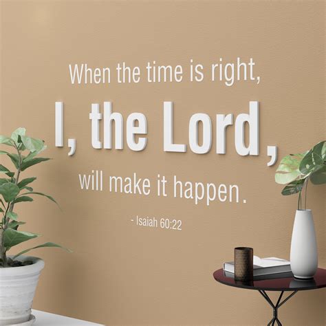 When the Time is Right Isaiah 60 22 Bible Verse Wall | Etsy