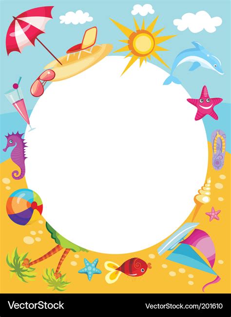 Beach frame Royalty Free Vector Image - VectorStock