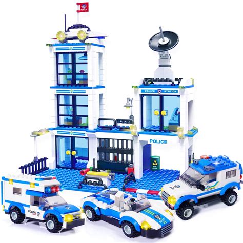 Exercise N Play 736 Pieces City Police Station Building Kit, Police Car ...