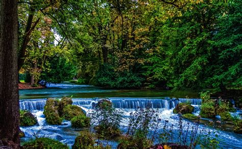 germany, Parks, Waterfalls, Bavaria, Trees, Moss, Munich, Nature Wallpapers HD / Desktop and ...