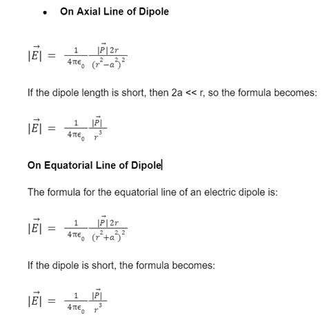 Electric field due to a dipole