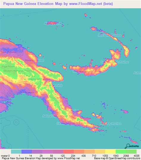 Papua New Guinea Topographic Map – The World Map