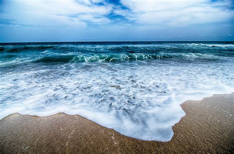 Seascape With Waves And Sand Beach Photograph by Alex Grichenko - Pixels