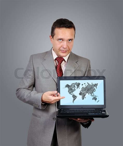 world map on screen | Stock image | Colourbox