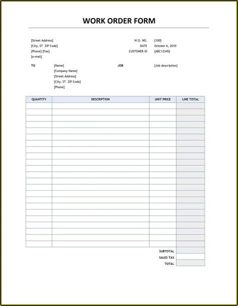 Mechanic Work Order Template Excel - Template 1 : Resume Examples #yKVBPqo9MB