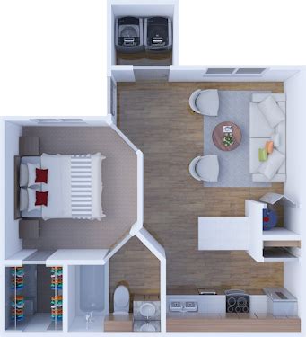 The Aspen Floorplan (1 Bed, 1 Bath) | Summit Ridge Apartments