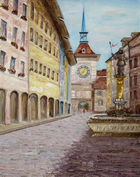 Swiss Clock Tower Painting by Irene McDunn - Fine Art America