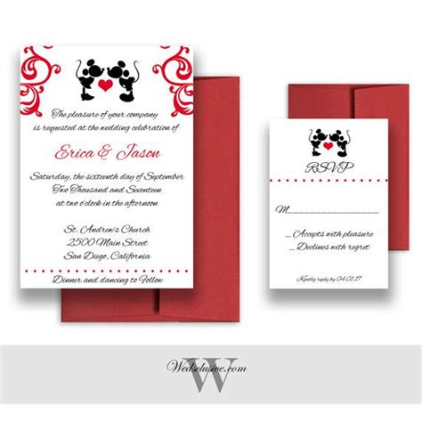 Mickey and Minnie Wedding Invitations, Disney Weddings, Fairytale Wedding Cards… Elegant Wedding ...