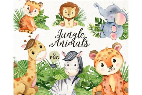 Baby safari animals clipart Cute zoo animals clipart