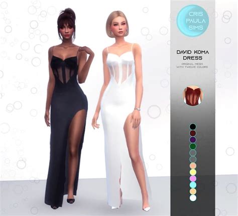 THE SIMS 4 - DAVID KOMA DRESS | The sims 4 roupas, Cabelo sims, Roupas sims