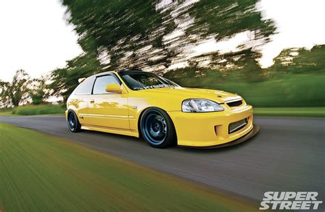 2000, Honda, Civic, Type r, Cars, Yellow, Modified Wallpapers HD / Desktop and Mobile Backgrounds