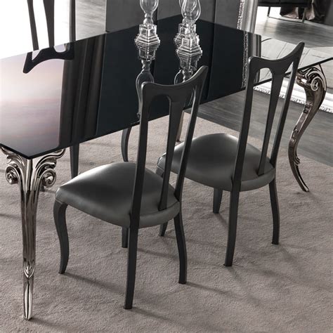 Large Black Glass Dining Table Set - Juliettes Interiors